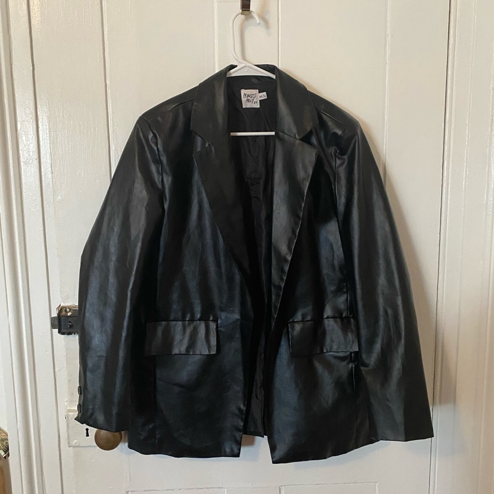Princess Polly Black Faux Leather Jacket